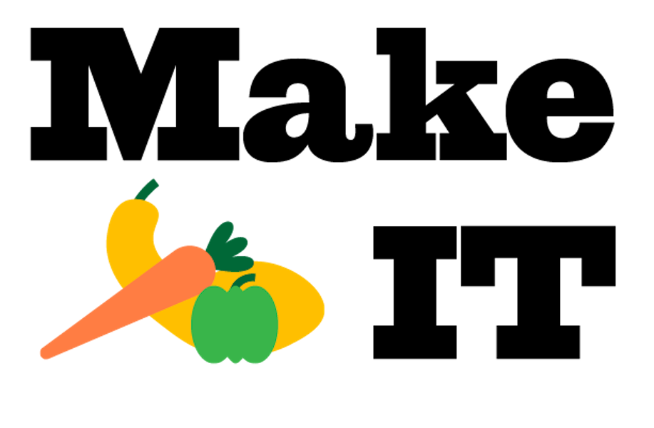 MakeIT logo with vegetables